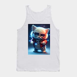 Cute Cosmic Cat - Anime Art design Tank Top